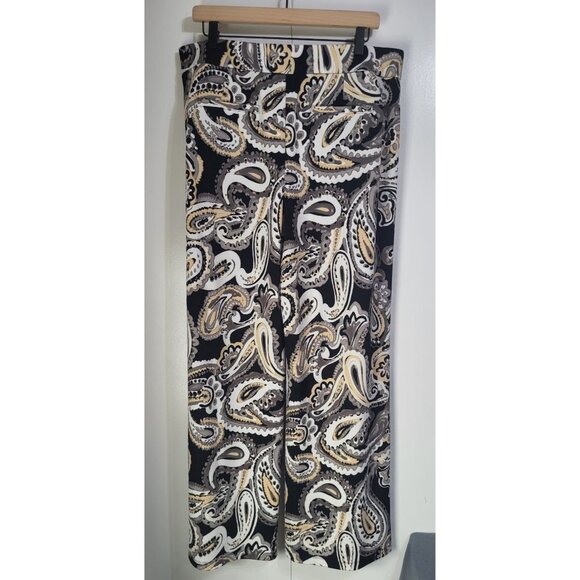 Isaac Mizrahi Live! Women's Paisley Printed Pull On Palazzo Wide Leg Pants SZ LG - Picture 2 of 11